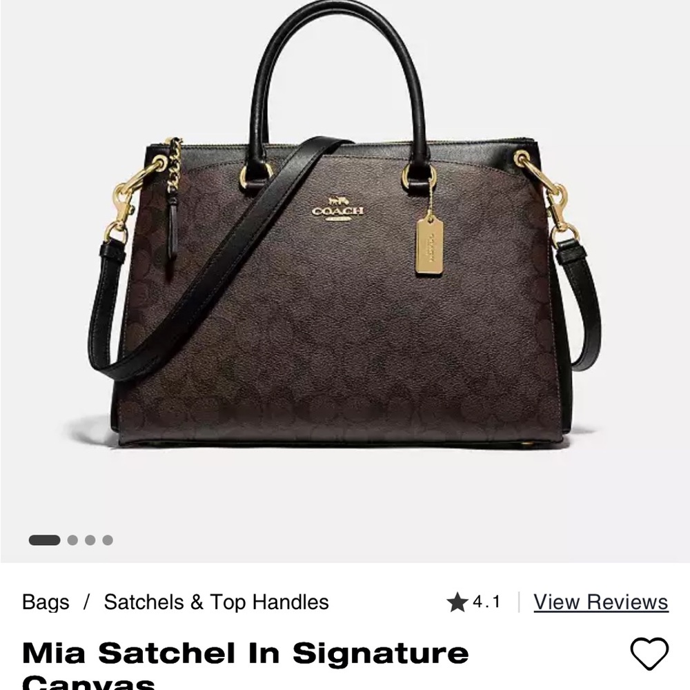 Coach Brown and Black Mia Satchel with Gold Accents - Picture 9 of 9